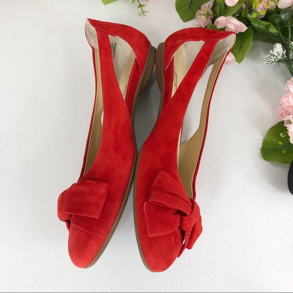 Paul Green red flat suede shoes Austria size 5.5 - Picture 3 of 8